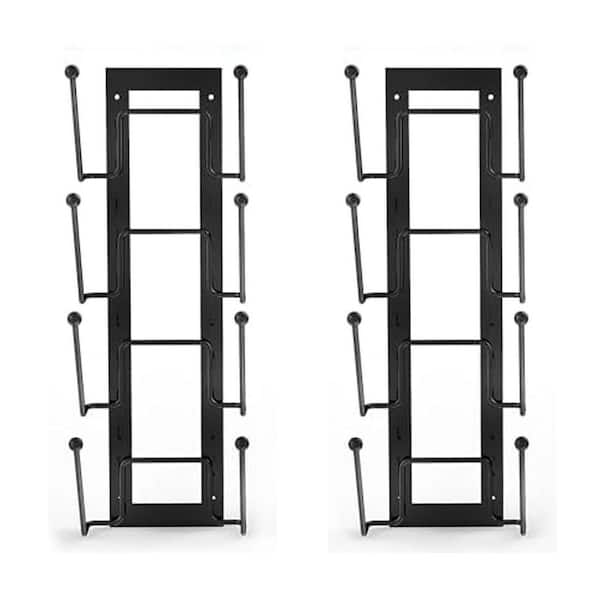 Black Pot Lid Organizer Rack Adjustable 8-Layer for Cabinet Door or Wall 2 Pack No Drilling Adhesive Holder