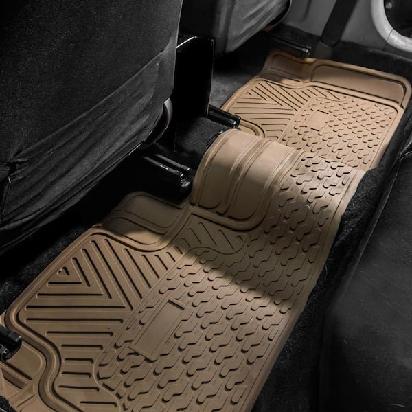 4PC All Weather Protection for Vehicle,Tan PantsSaver Custom Fits Car Floor Mats for Ford Fiesta 2021,Front & 2nd Seat Heavy Duty Floor Mats 