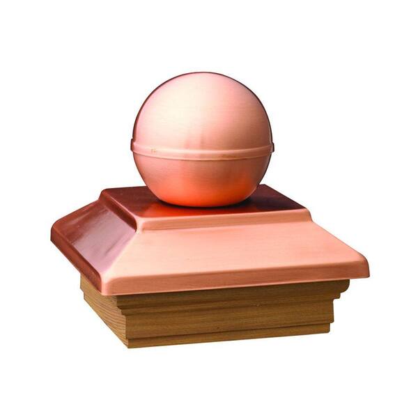 DeckoRail Pressure-Treated 6 in. x 6 in. Pine Copper Ball Top Post Cap