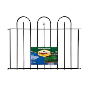 Westbrook 35 in. x 48 in. Black Steel Fence Panel