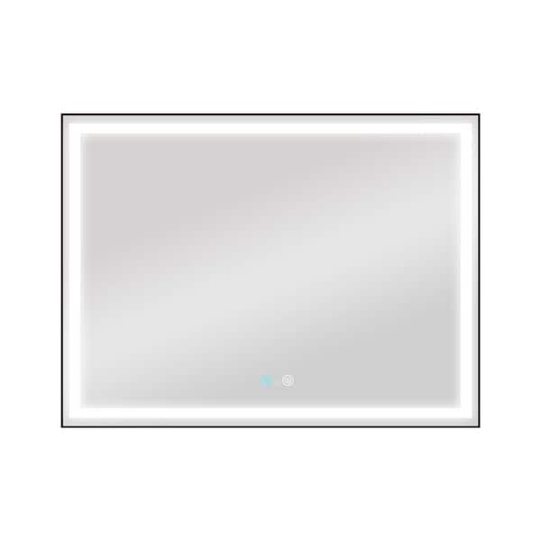 Boosicavelly 48 in. W x 36 in. H Rectangular Glass Frameless LED Wall Bathroom Vanity Mirror in Natural