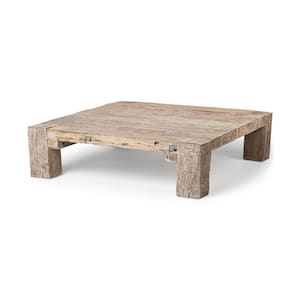 McArthur 48 in. x 48 in. Square Brown Reclaimed Solid Wood Coffee Table