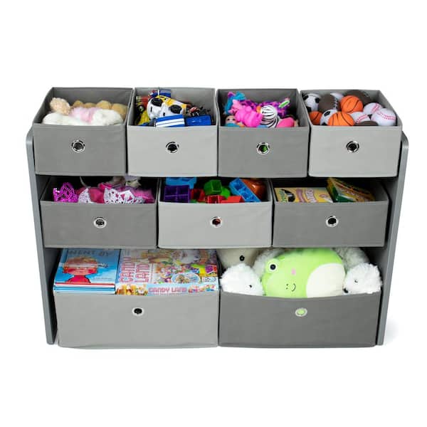 Humble Crew Camden Grey Fabric Multi, Toy Storage Fabric Bins