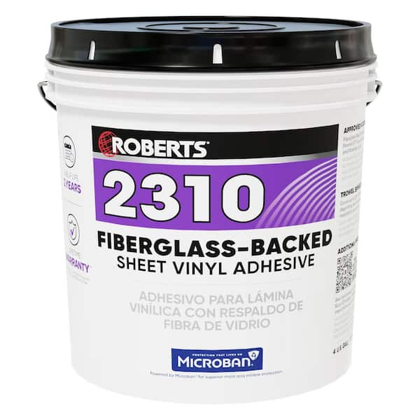 4 Gal. (16 qt.) 24 Hour Dry Time Fiberglass-Backed Sheet Vinyl Floor Adhesive in Beige