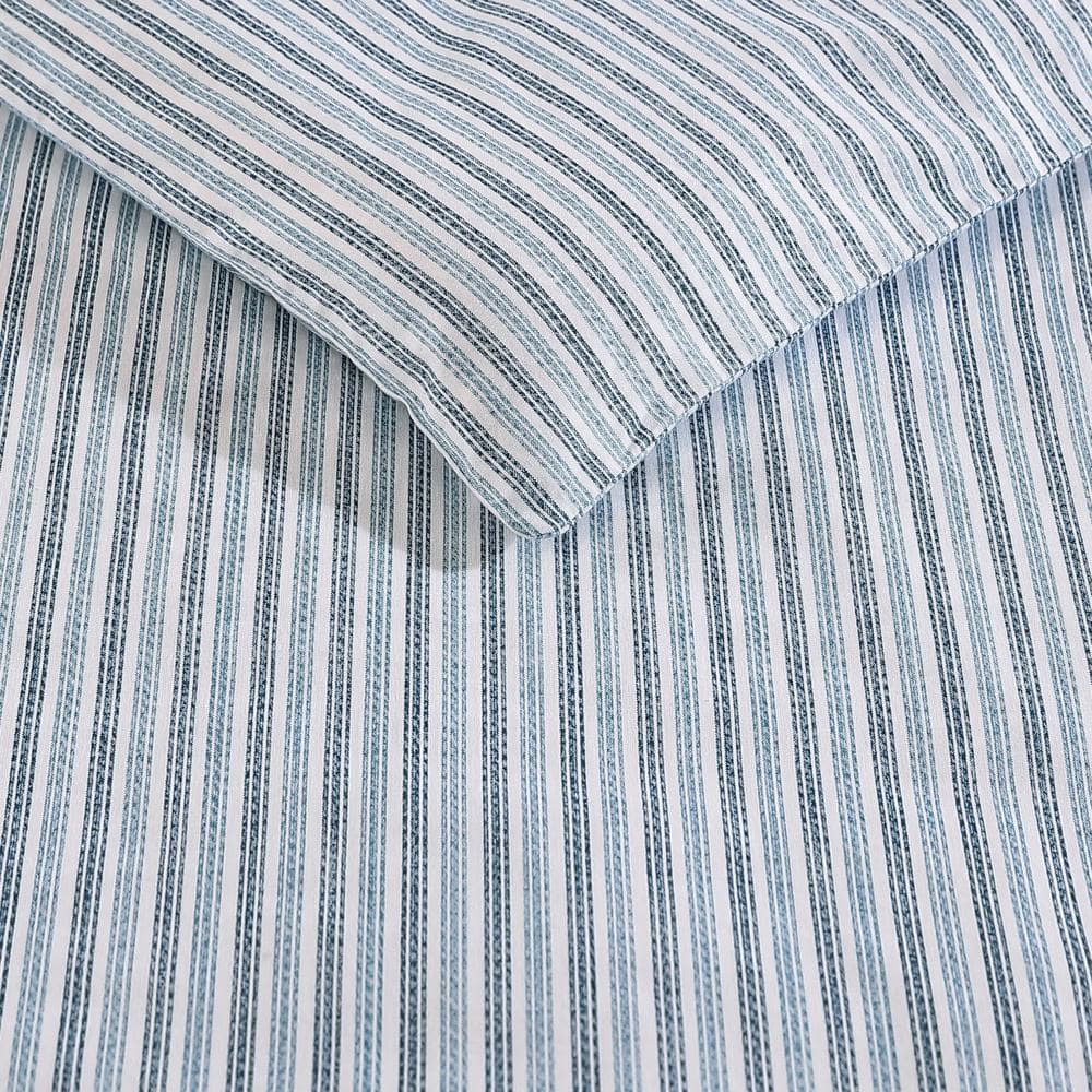 Navy Blue Cotton Full/Queen Duvet Set with Shams