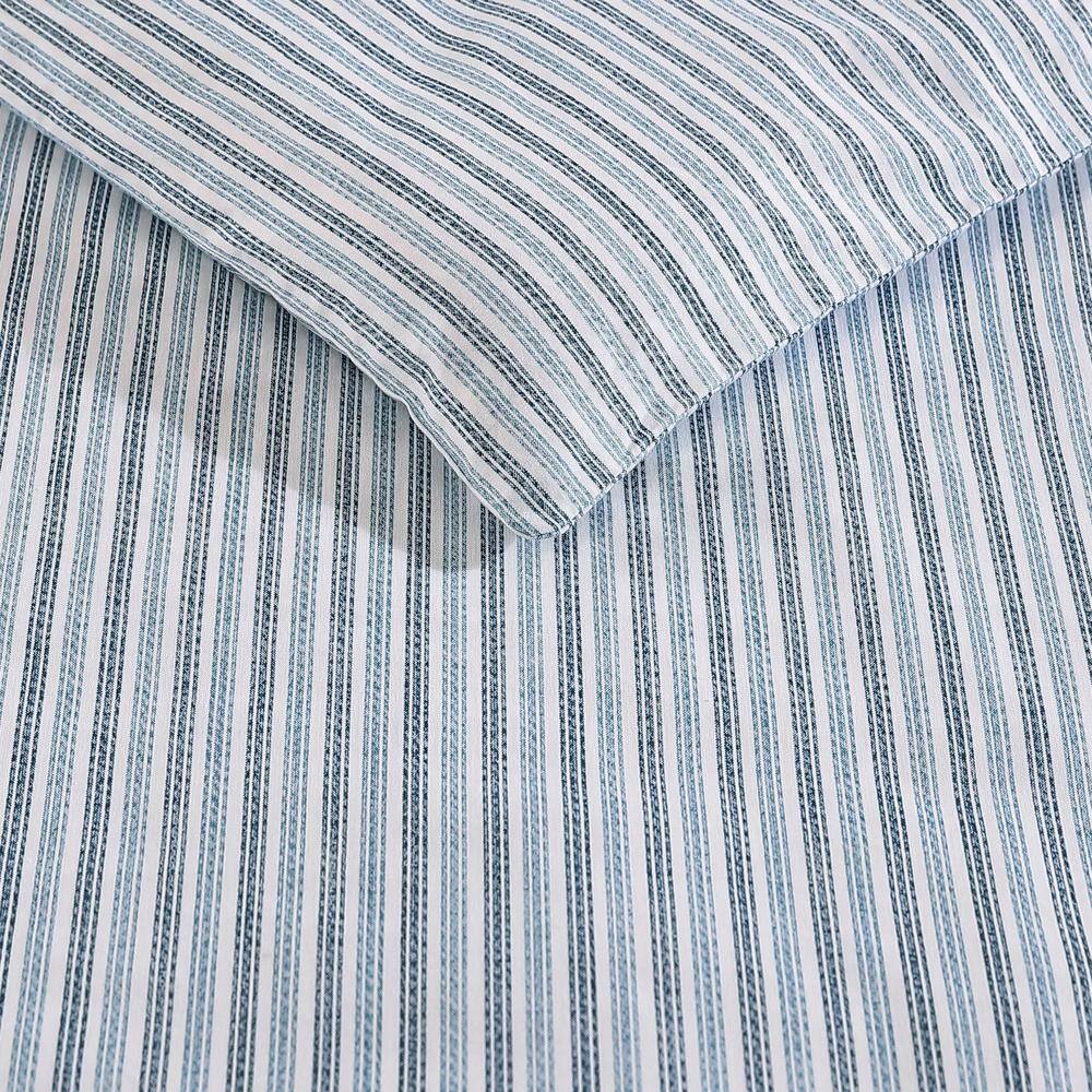 Navy Blue Cotton King Duvet Cover Set with Shams