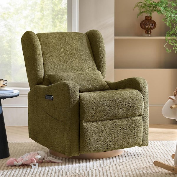 JAYDEN CREATION Renato Moss 29.5 in. W Modern Swivel Glider