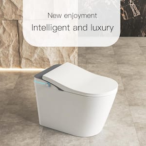 Moray Elongated Smart Bidet Toilet 1.28 GPF in White with Auto Flush, Heated Seat, Warm Water Wash, Dryer