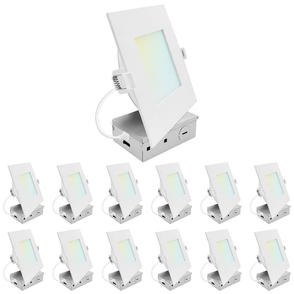 6 In. Integrated LED Square Recessed Light, Mini Panel Light, 5CCT, 1400LM, 15W, 100°, Dimmable, ETL Listed 12 Pack price history on PriceWatchPro
