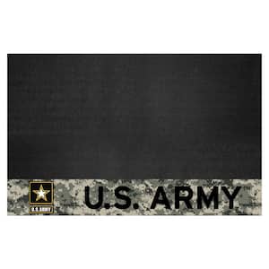 U.S. Army Black 26 in. x 42 in. Vinyl Outdoor Grill Mat