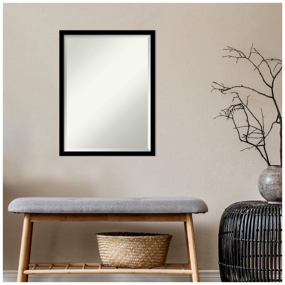 Jet Black Rectangular Wall Mirror with Polystyrene Frame