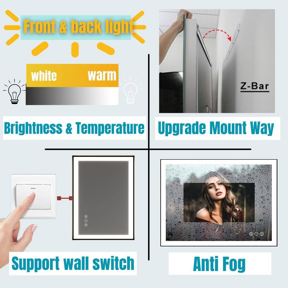 Oversized Matte Black Aluminum Frameless LED Vanity Mirror
