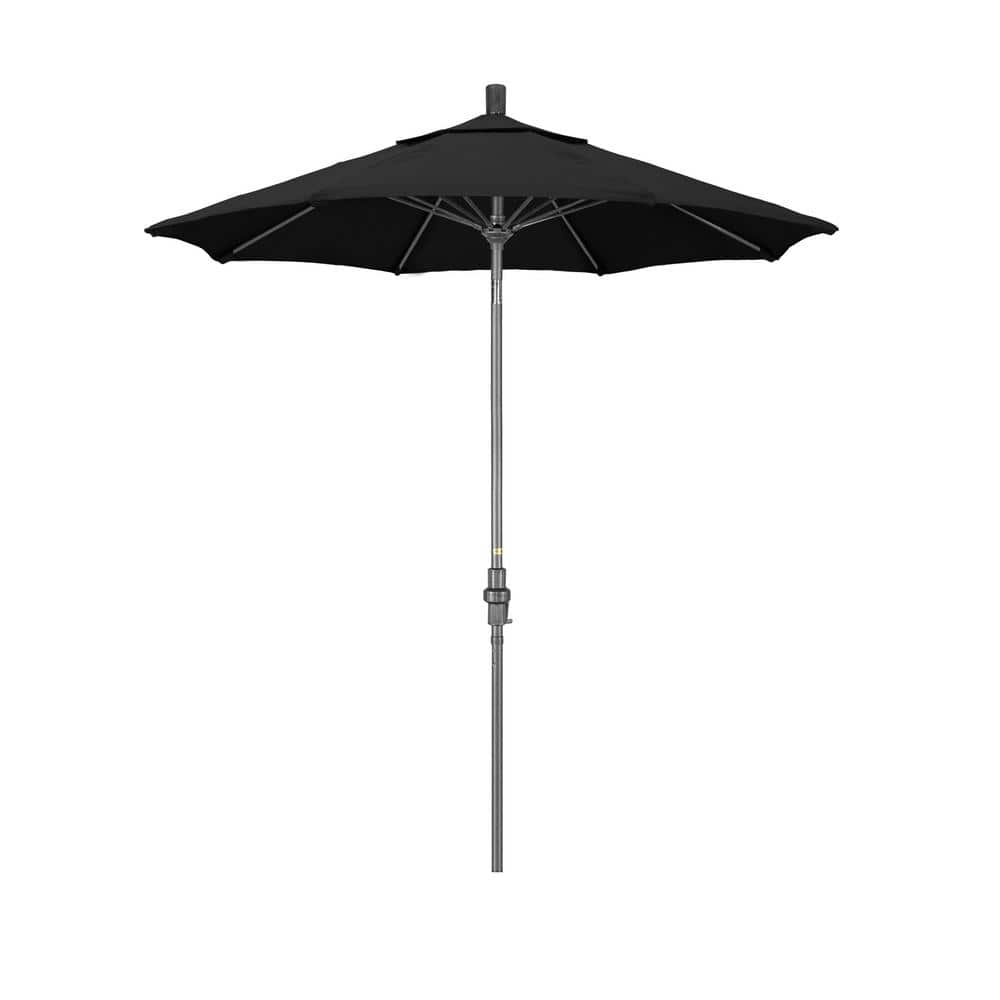 7.5 ft. Grey Aluminum Market Collar Tilt Crank Lift Patio Umbrella in Black Sunbrella price history on PriceWatchPro