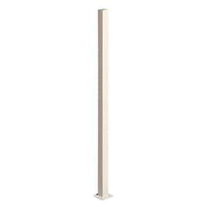 2 in. x 2 in. x 5 ft. Navajo White Metal Fence Post with Flange and Post Cap