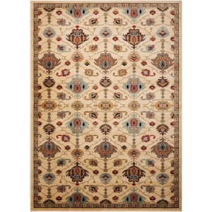 Delano Ivory 5 ft. x 7 ft. Persian Traditional Area Rug