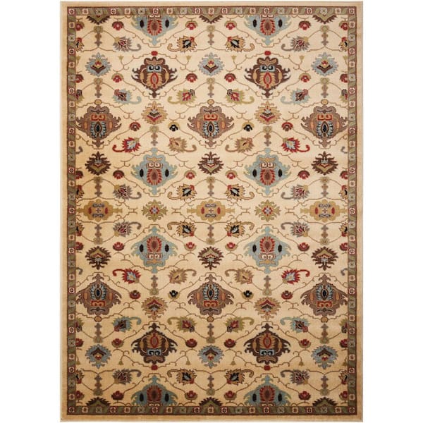 Delano Ivory 5 ft. x 7 ft. Persian Traditional Area Rug