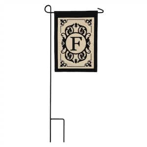 12.5 in. x 18 in. Cambridge Monogram Garden Applique Flag Letter F