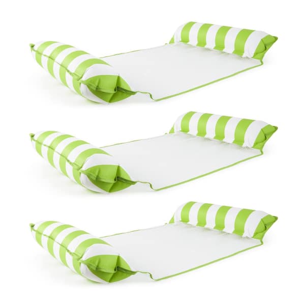 Unbranded Lime Green Water Inflatable 4-in-1 Pool Hammock Lounger (3-Pack)