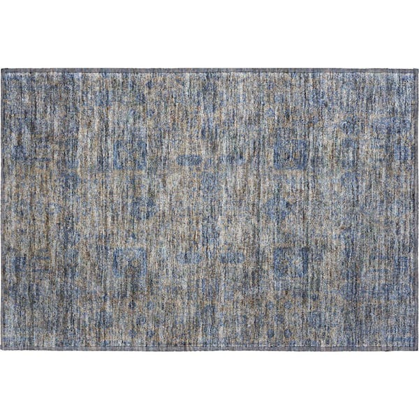 Mayfield Premium Machine Washable Indoor/Outdoor Geometric AMF637 Khaki 1 ft. 8 in. x 2 ft. 6 in. Area Rug