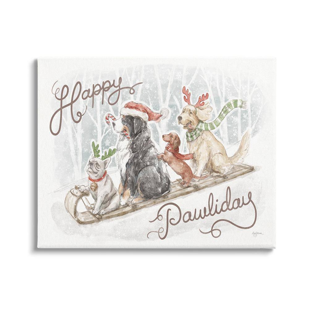 Happy Pawliday Dogs by Mary Urban 1-Piece Unframed Graphic Print Animal Poster Art Print 40 in. x 30 in. price history on PriceWatchPro