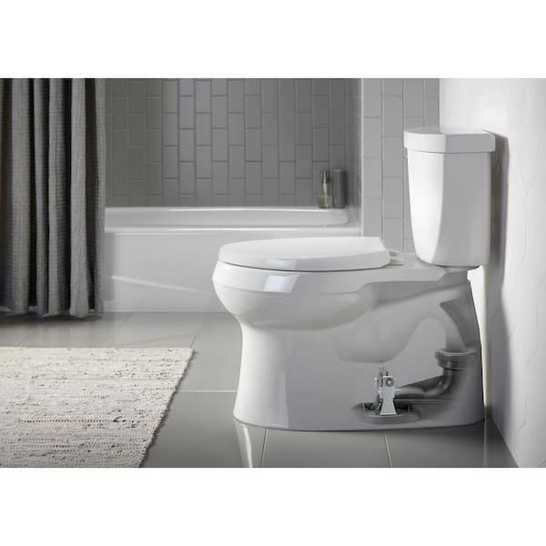 KOHLER Reveal Quiet-Close Elongated Closed Front Toilet Seat with Grip-Tight Bumpers in Ice Grey