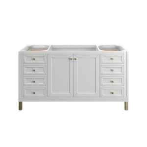 Chicago 60.0 in. W x 23.5 in. D x 32.8 in. H Single Bath Vanity Cabinet without Top in Glossy White