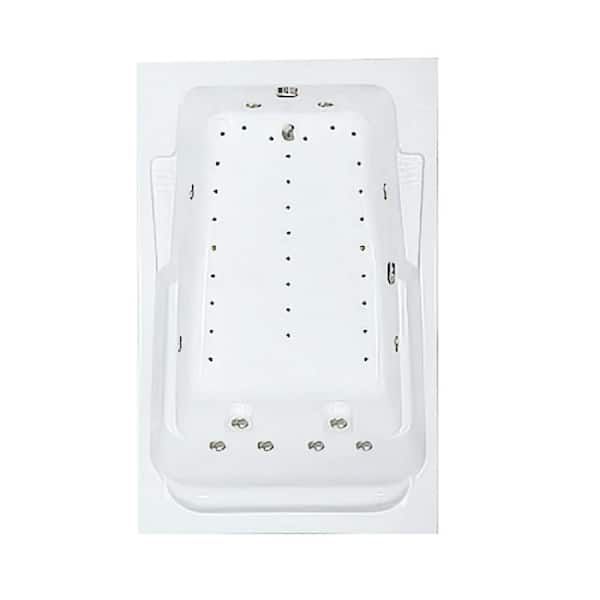 Comfortflo 72 in. x 48 in. Acrylic Rectangular Alcove Whirlpool and Air Bathtub with Reversible Drain in Bone