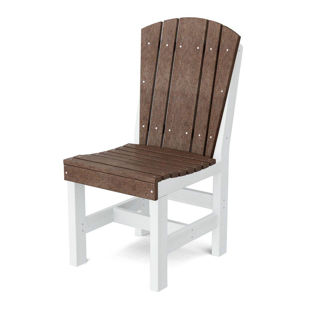 Heritage Tudor Brown and White HDPE Plastic Outdoor Dining Side Chair price history on PriceWatchPro