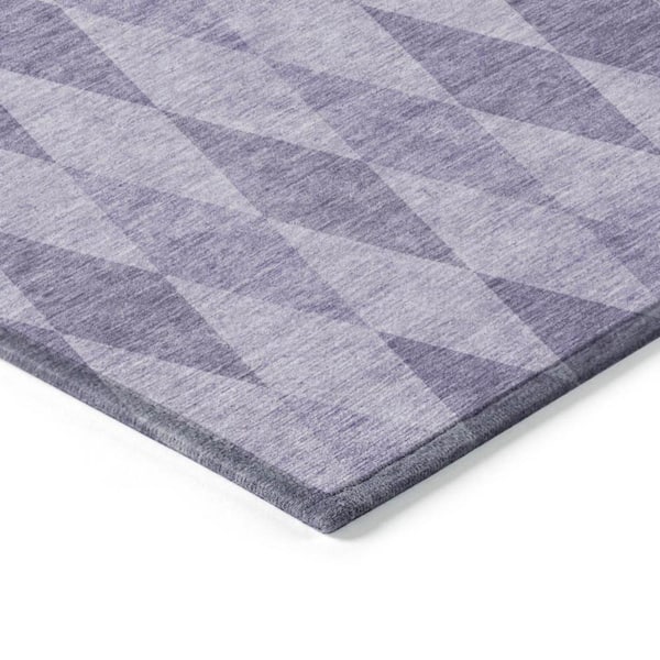 Purple 9 ft. x 12 ft. Woven Geometric Rectangle Indoor/Outdoor Area Rug
