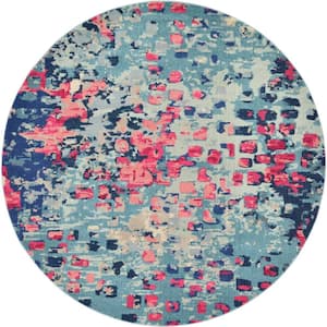 Jardin Ivy Blue 8' 0 x 8' 0 Round Rug