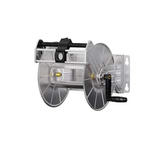Stainless Steel Garden Hose Reel, Heavy-Duty, Wall/Floor Mounted with Crank, 5/8 in. to 150 ft. Hose Capacity