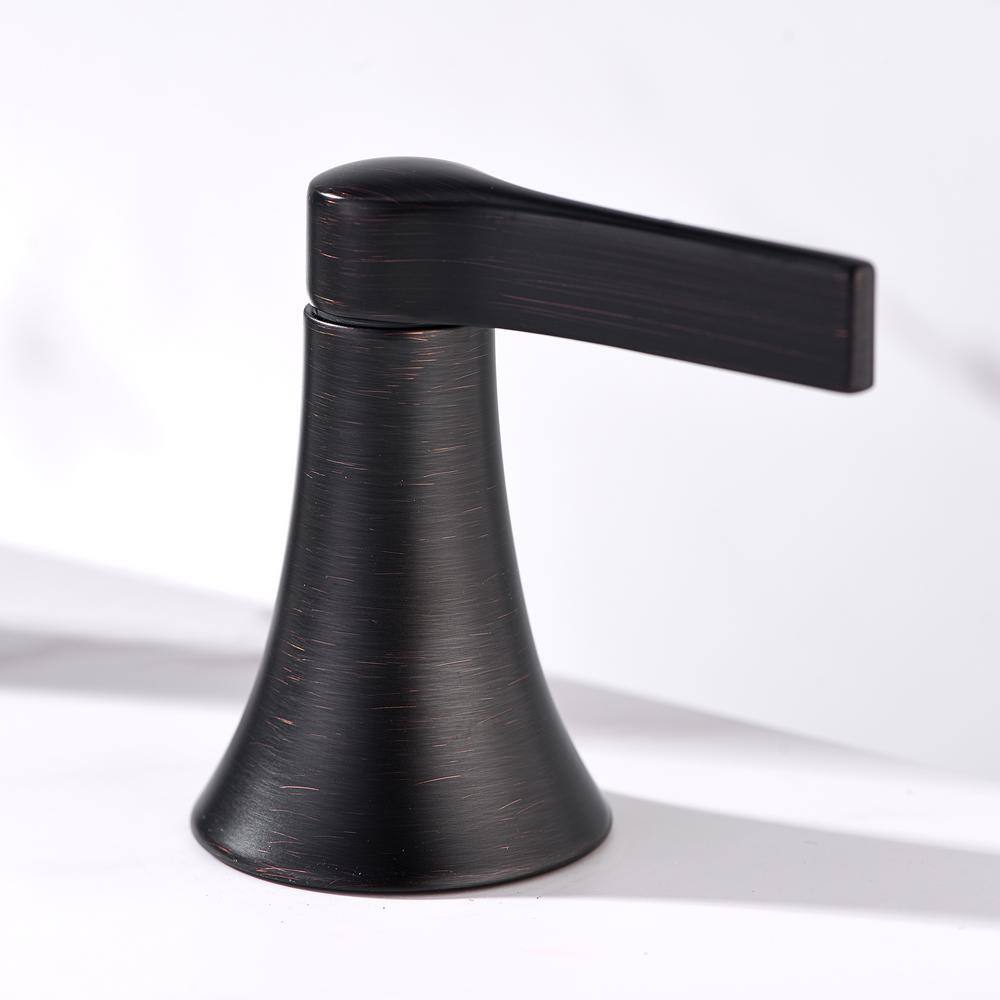 Oil Rubbed Bronze Widespread Bathroom Faucet with Drain Assembly