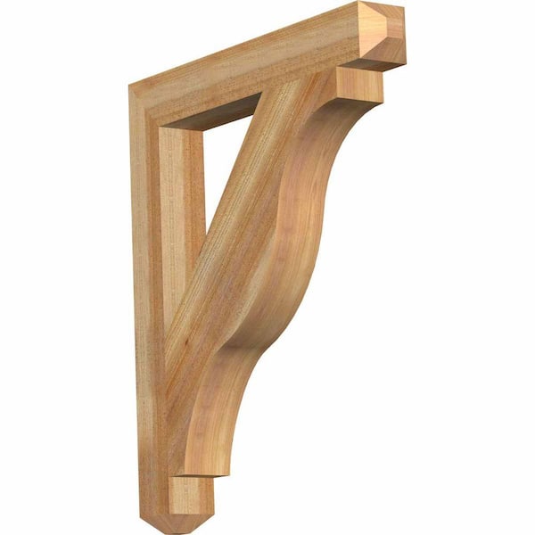 Ekena Millwork 4 in. x 34 in. x 30 in. Western Red Cedar Funston Craftsman Rough Sawn Bracket