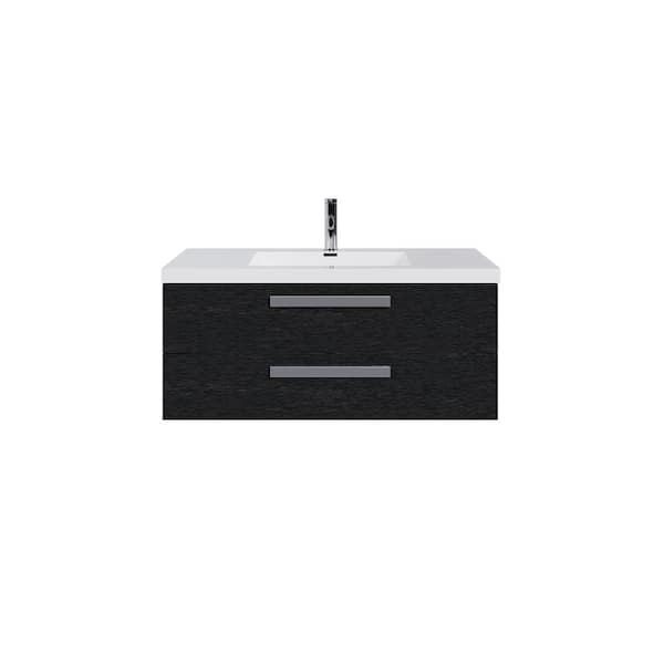 Eviva Surf 36 in. Single Sink Floating Blackwood Bath Vanity with White Acrylic Top (Assembled)