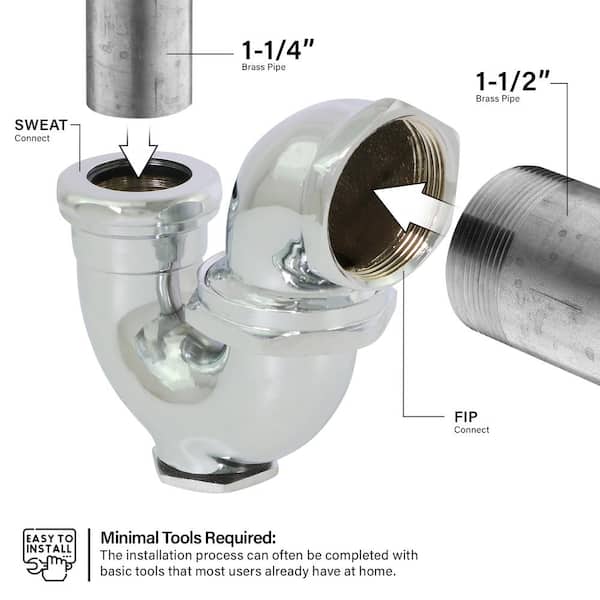 PLUMBFLEX 1-1/2 in. IPS x 1-1/4 in. LA Pattern Trap with Drain
