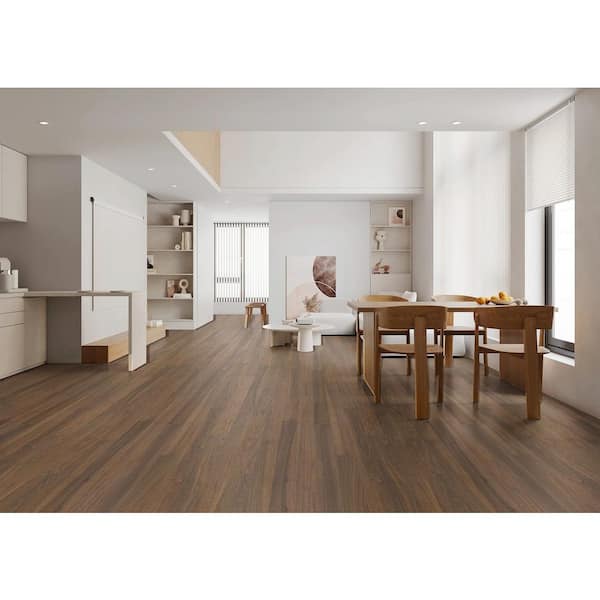 Dekorman Muenchen Walnut 1/2 in. T x 5 in. W Tongue and Groove Smooth Texture Engineered Hardwood Flooring (26.25 sq. ft./Case)