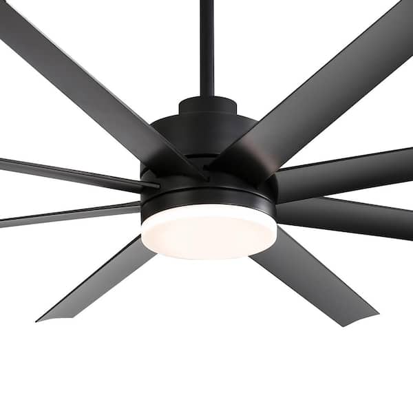 Lamober Windmill 65 in. Integrated LED Indoor Black Ceiling Fan with Light and Remote Control
