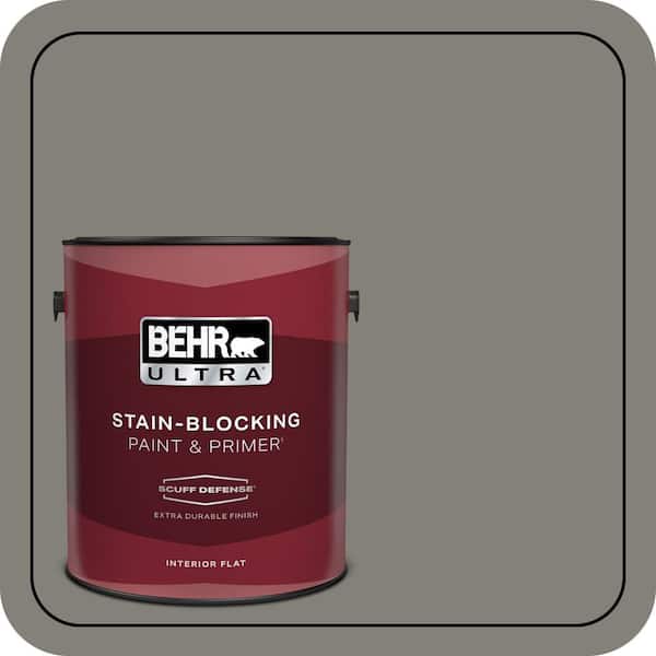 BEHR ULTRA 1 gal. #N360-5A Wood Ash Extra Durable Flat Interior Paint & Primer