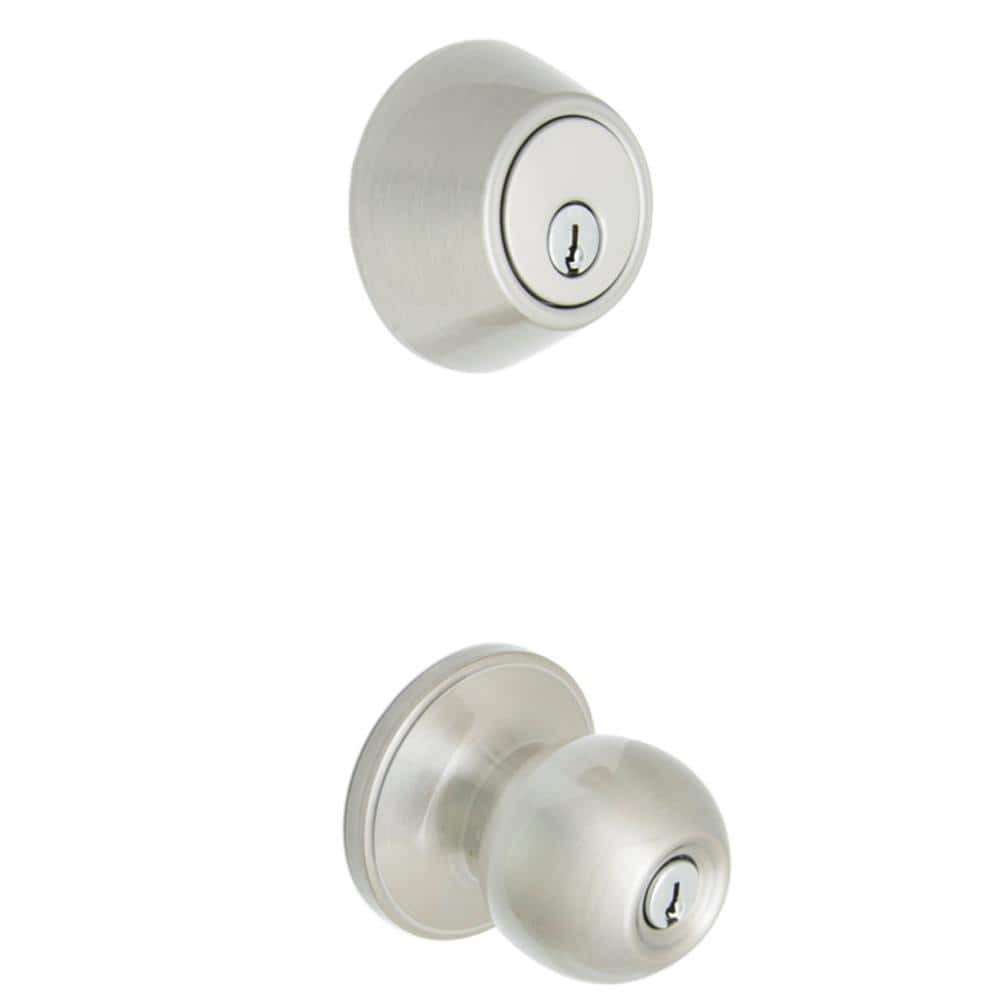 Ball Satin Nickel Single Cylinder Combo Pack