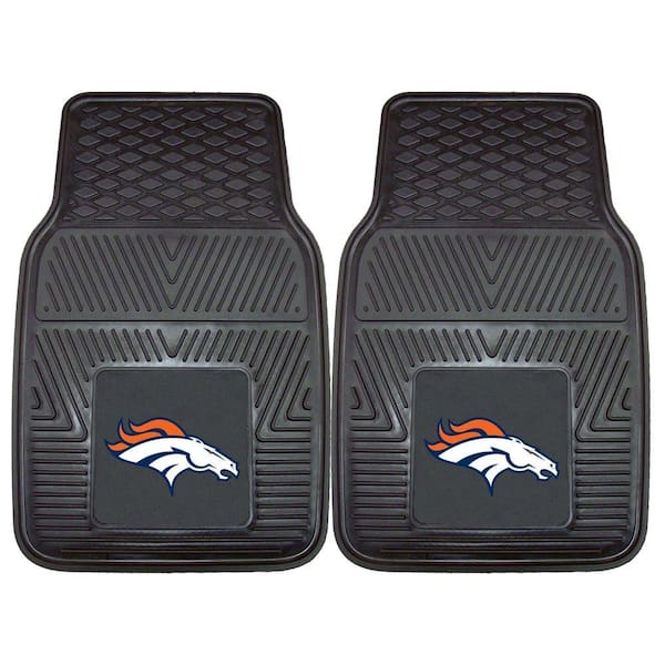 Denver Broncos Car Mats Heavy Duty 2 Piece Vinyl