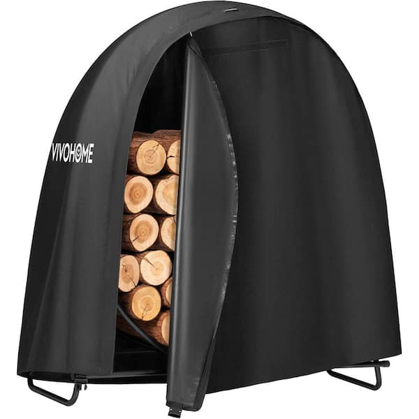 48 in. Heavy Duty Indoor/Outdoor Firewood Rack with Round Cover