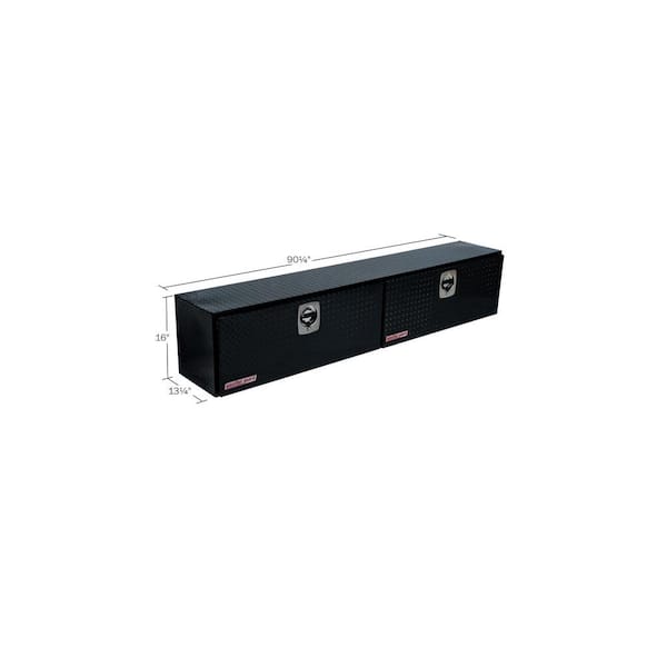90.25 Gloss Black Aluminum Full Size Top Mount Truck Tool Box
