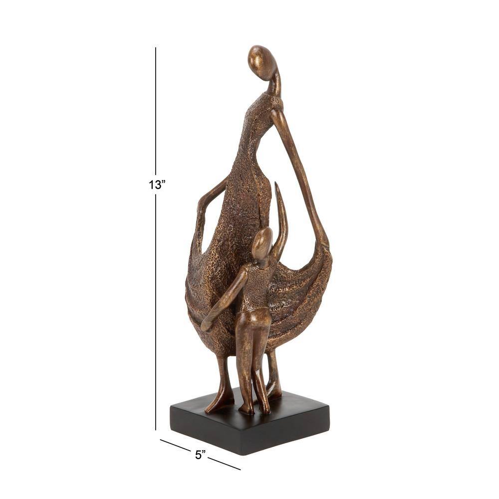 Bronze Family Sculpture with Textured Finish, 15" Tall