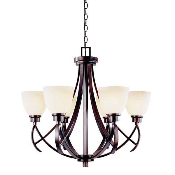 World Imports Beyond Modern Collection 6-Light Bronze Chandelier-DISCONTINUED