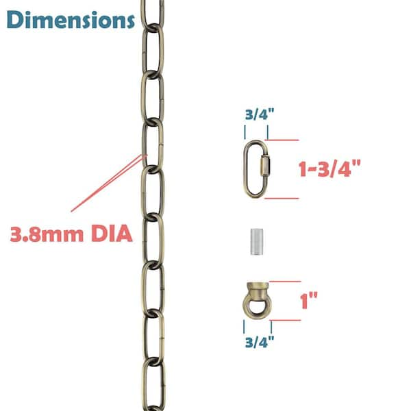 Satin Brass Standard Decorative Chain