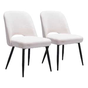 Teddy Ivory 100% Polyester Dining Chair Set (Set of 2)