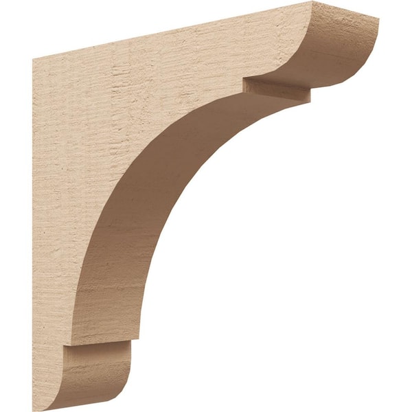 Ekena Millwork 6-in. x 24-in. x 24-in. Series 1 Thin Olympic Rough Cedar Woodgrain Timberthane Polyurethane Corbel, Primed Tan