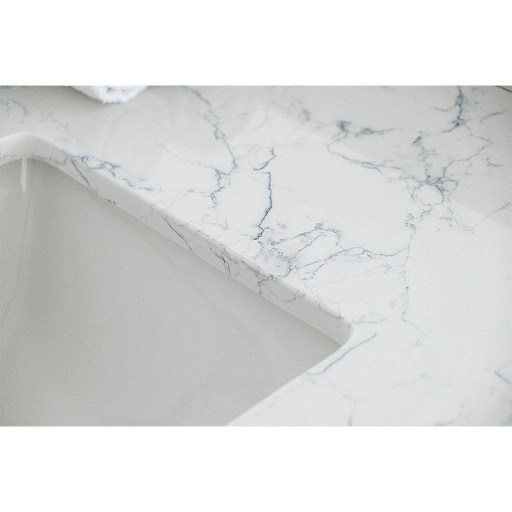 Carrara White 22" Engineered Stone Bathroom Side Splash