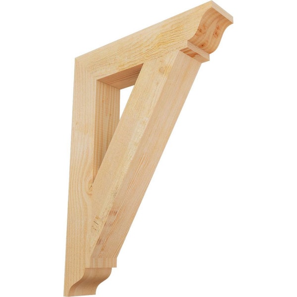 Ekena Millwork 4 in. x 28 in. x 20 in. Douglas Fir Traditional Rough Sawn Bracket