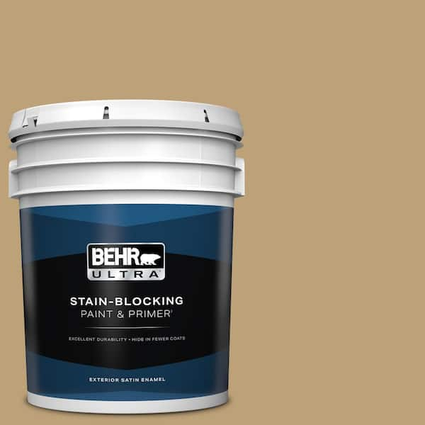 BEHR ULTRA 5 gal. #PMD-50 Winter Wheat Satin Enamel Exterior Paint & Primer